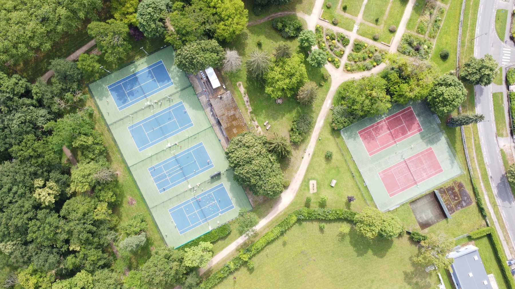 Vue aérienne du Tennis Club de Soissons